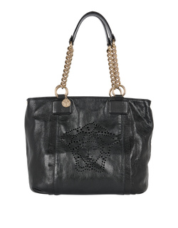 Medusa Cut-Out Shoulder Bag, Leather, Black, MII, 2*